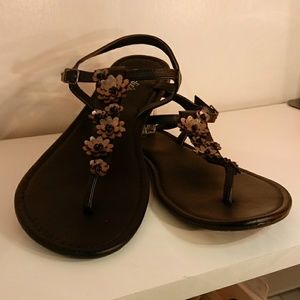 Black Leather Candie's Sandals